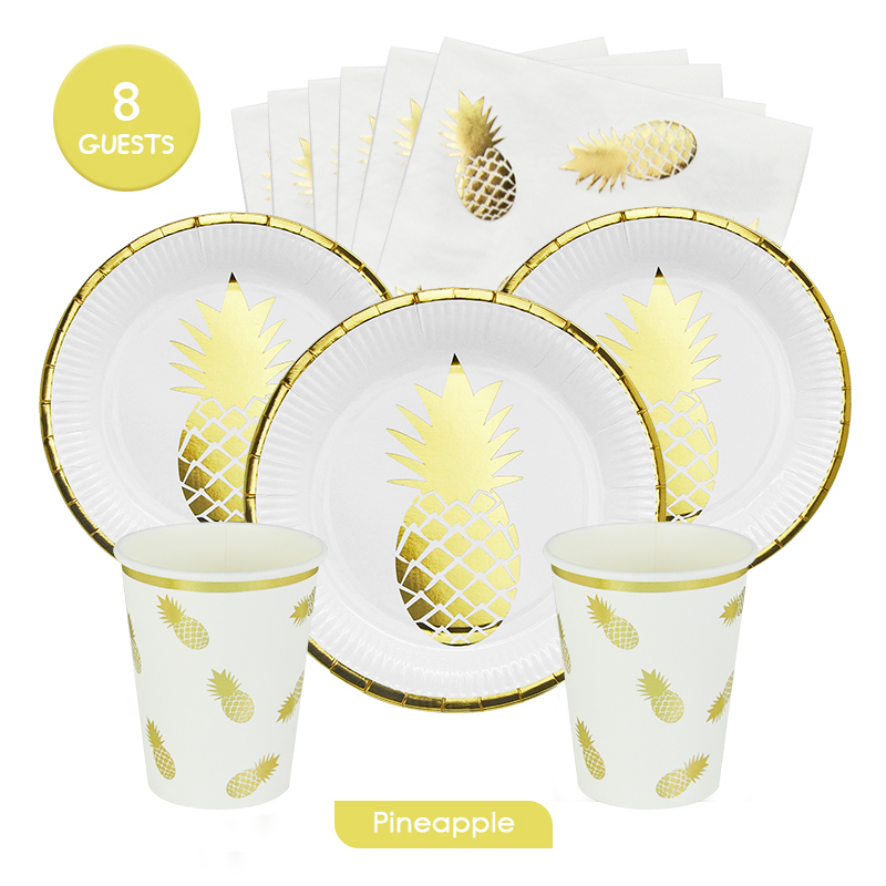 Pinapple disposable tableware set