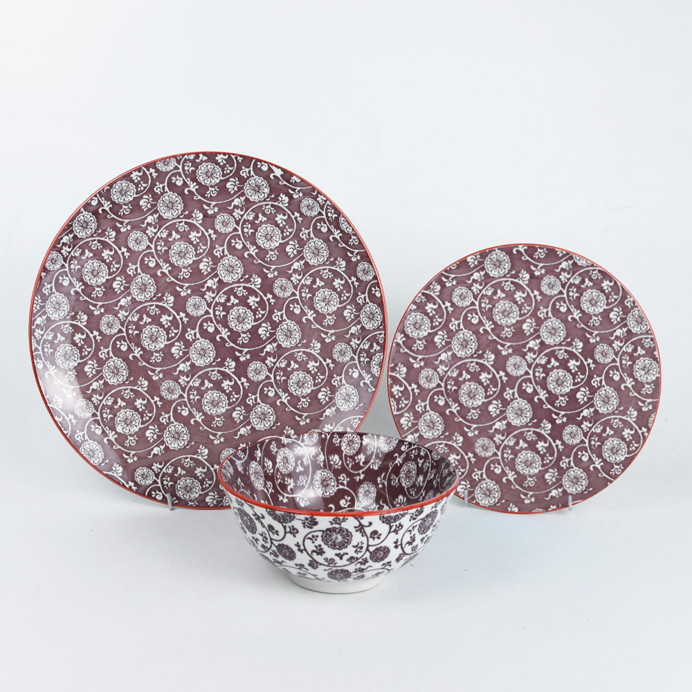 12pcs/18pcs porcelain dinner set with pad printing design