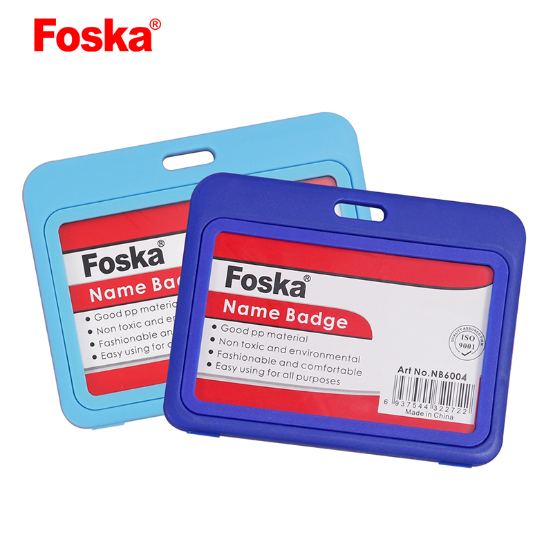 Foska Office PP Plastic Name Card Badge Holder