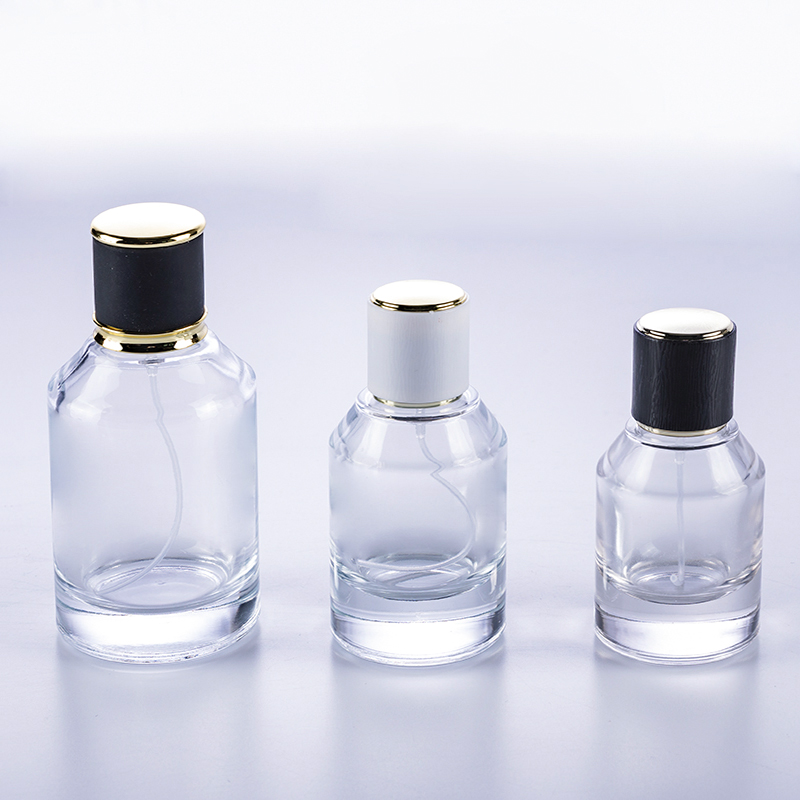 30ml/50ml/100ml clear cylindrical perfume glass bottle