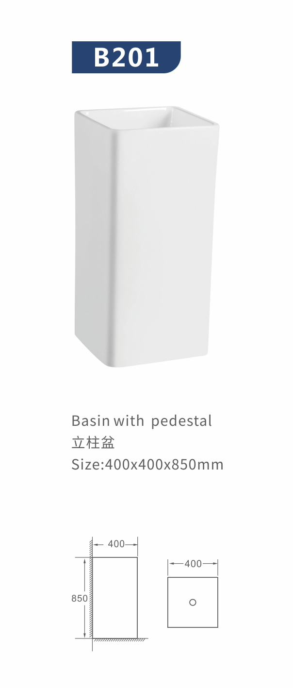 bathromm sink pedestal basin with overflow