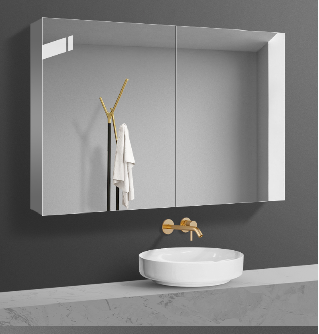 Simple bathroom mirror cabinet wall-mounted aluminum alloy mirror box integrated mirror cabinet