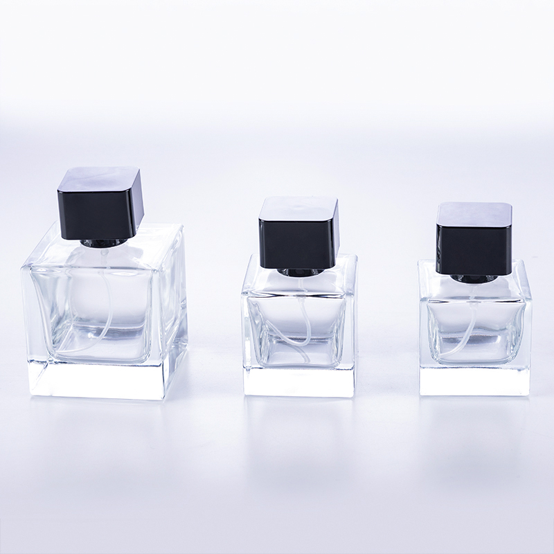 50ml square glass perfume bottle with spray