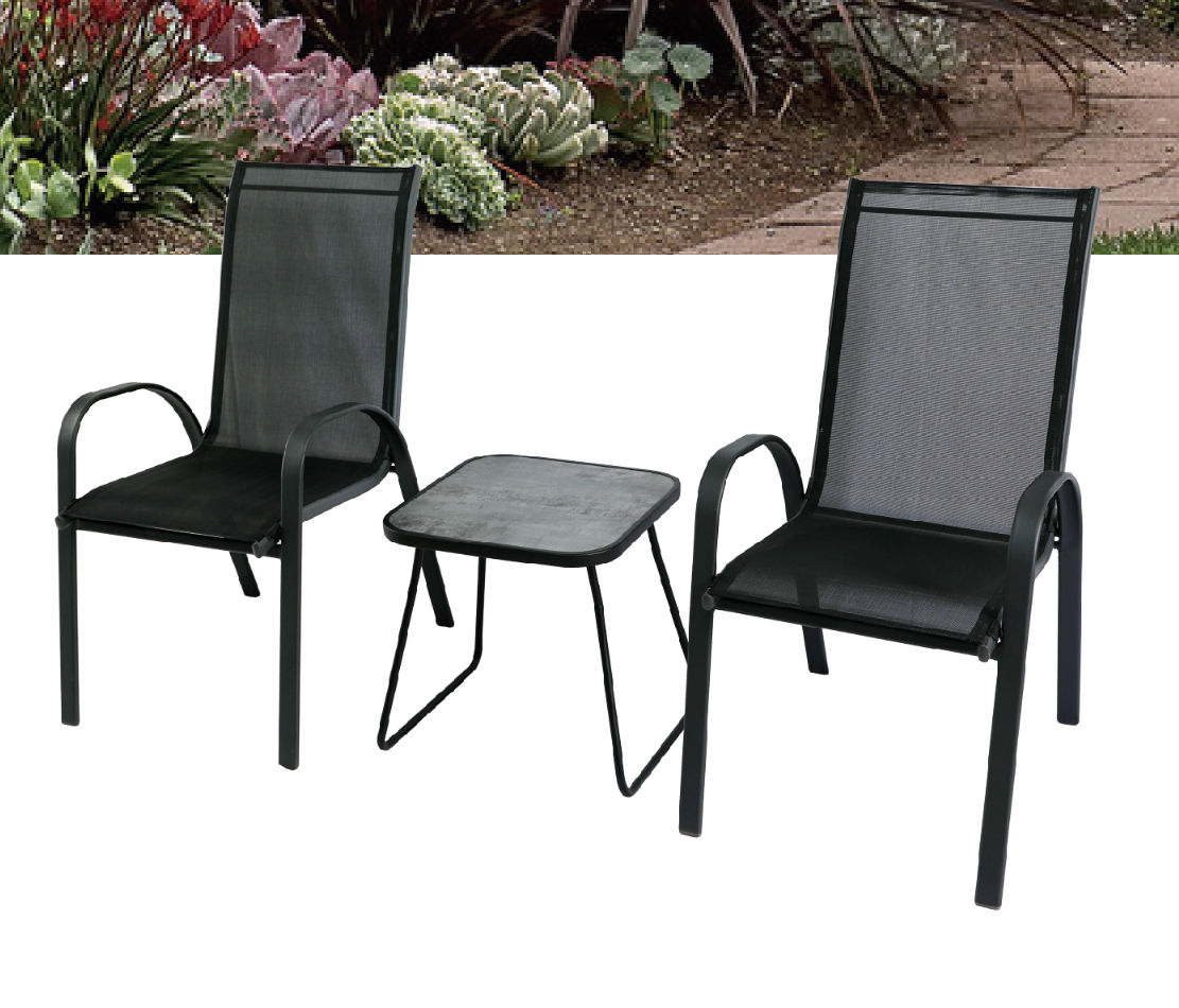 Patio Chairs Set of 2 with side table,Spc board top,for Indoor OutdoorLawn,Garden,Backyard,Poolside.