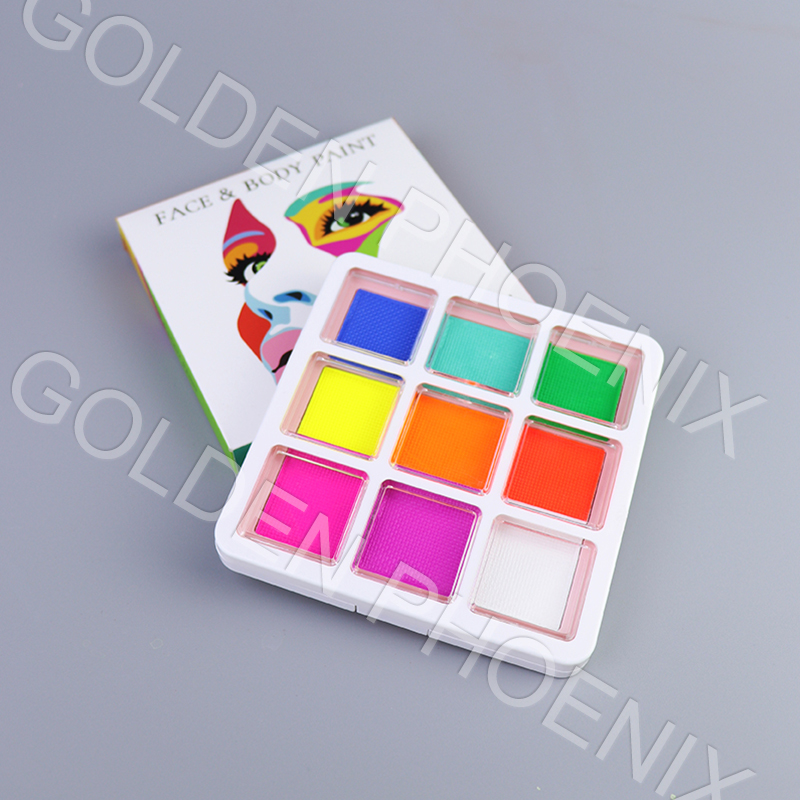 Water activated 9 colors face paint palette