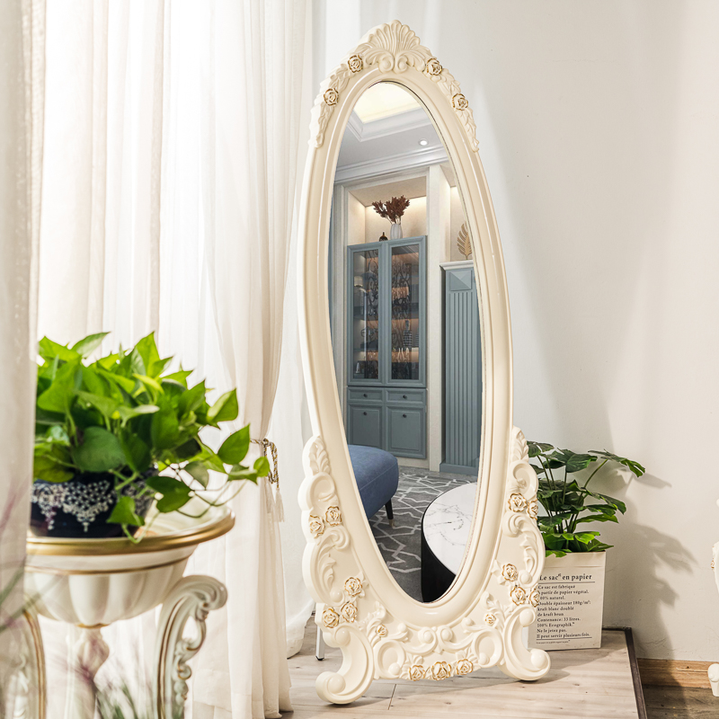 European full-length mirror full-length mirror home carved bedroom mirror fitting room luxury
