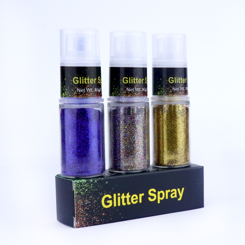 Cosmetic glitter spray