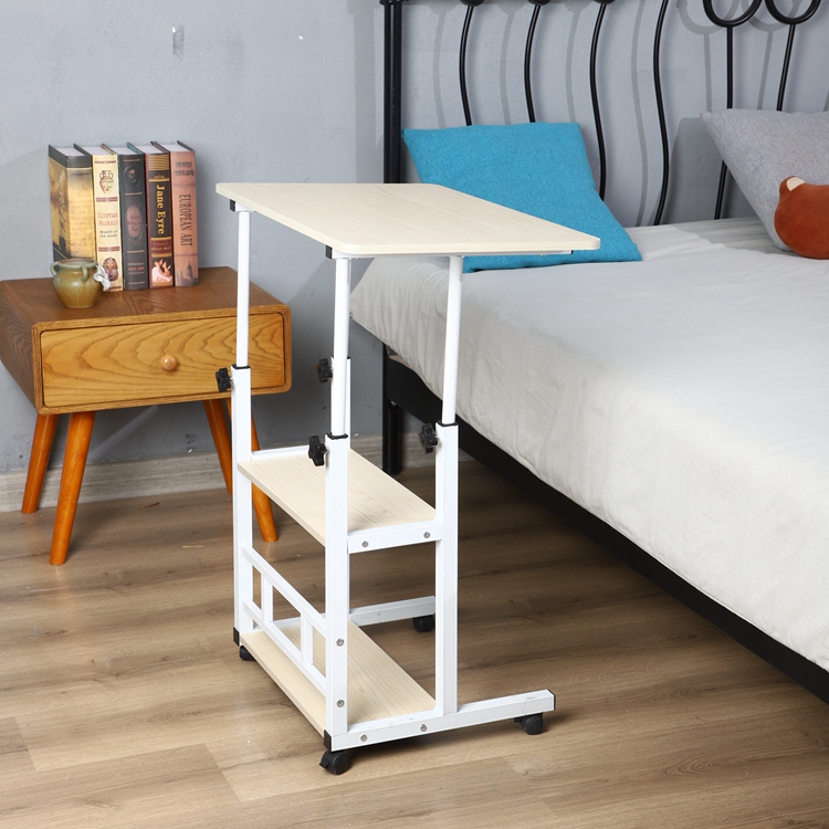 New double layer height adjustable computer table bedside study table