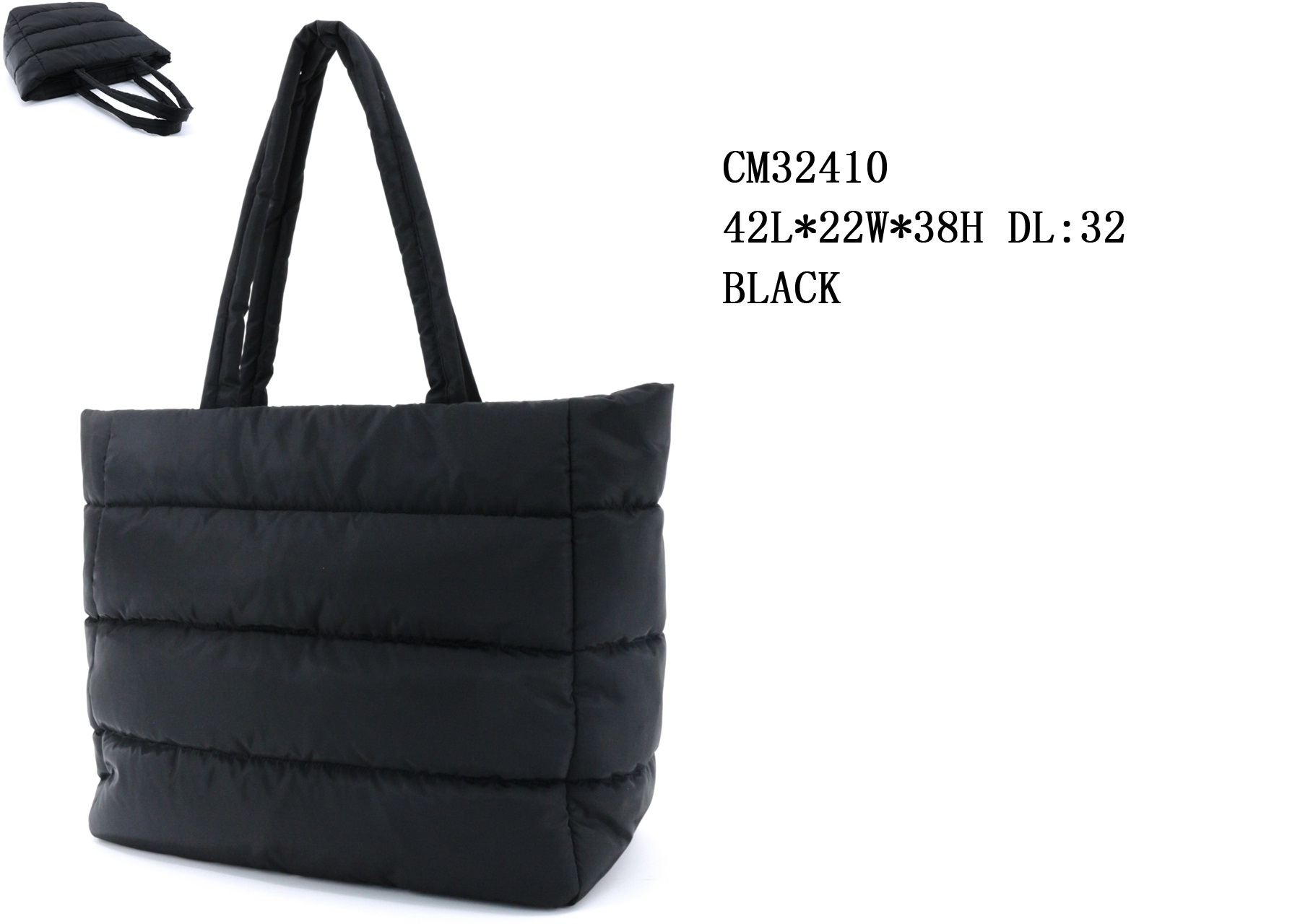 CM32410 quilted fabric shopper
