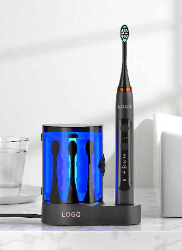 Sonic toothbrush with UV sterilizer set