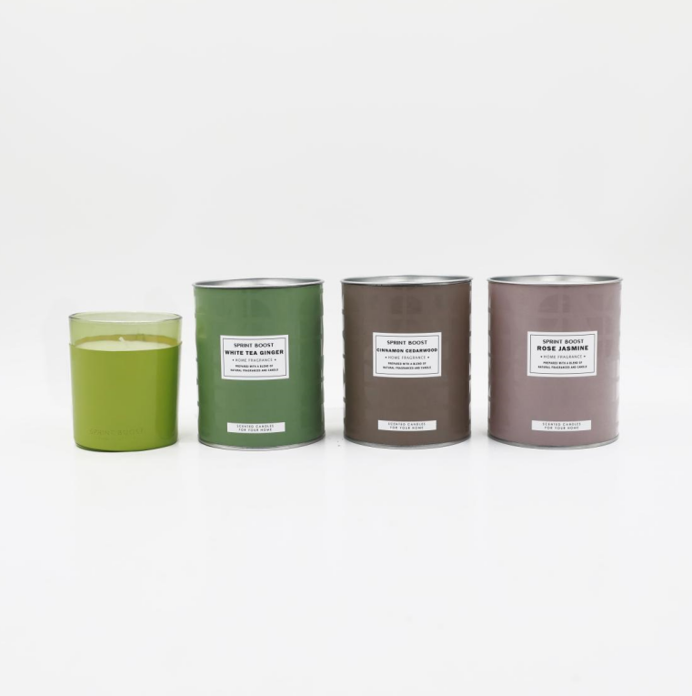 Color Glass Scented Candle With Pu