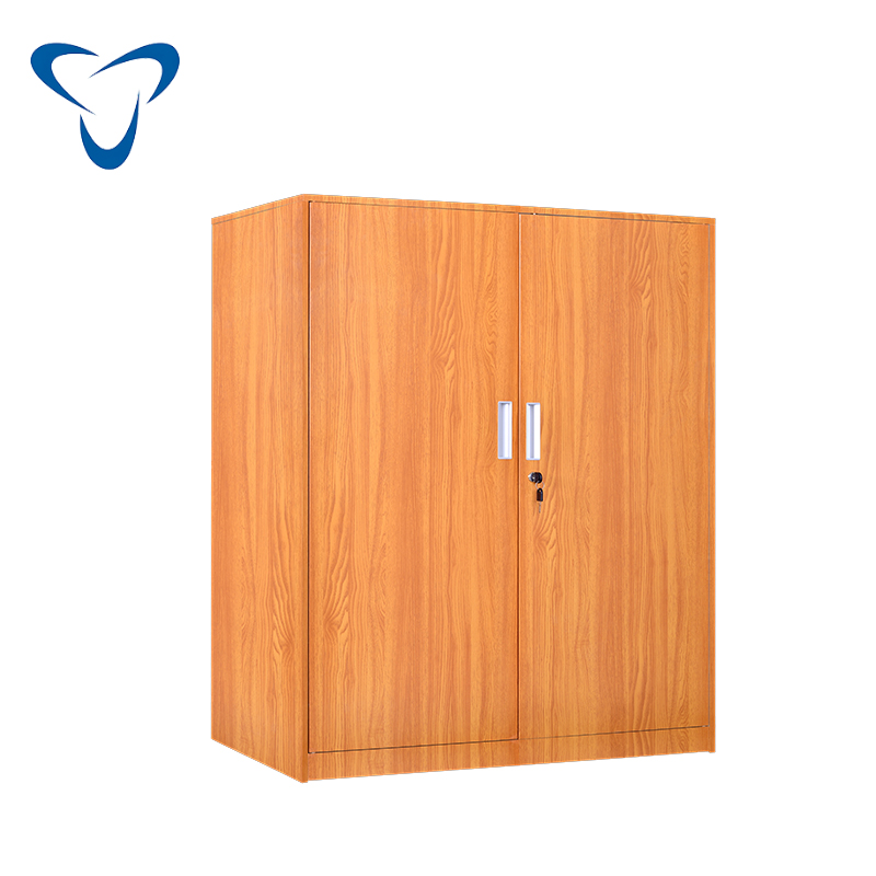 Wood grain transfer single section file cabinet