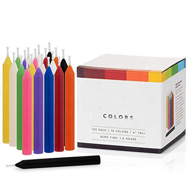 12 Cm 10 Colors Ritual Chime Candles Unscented 4 Inch Tall Mini Spell Candles For Magic Congregation