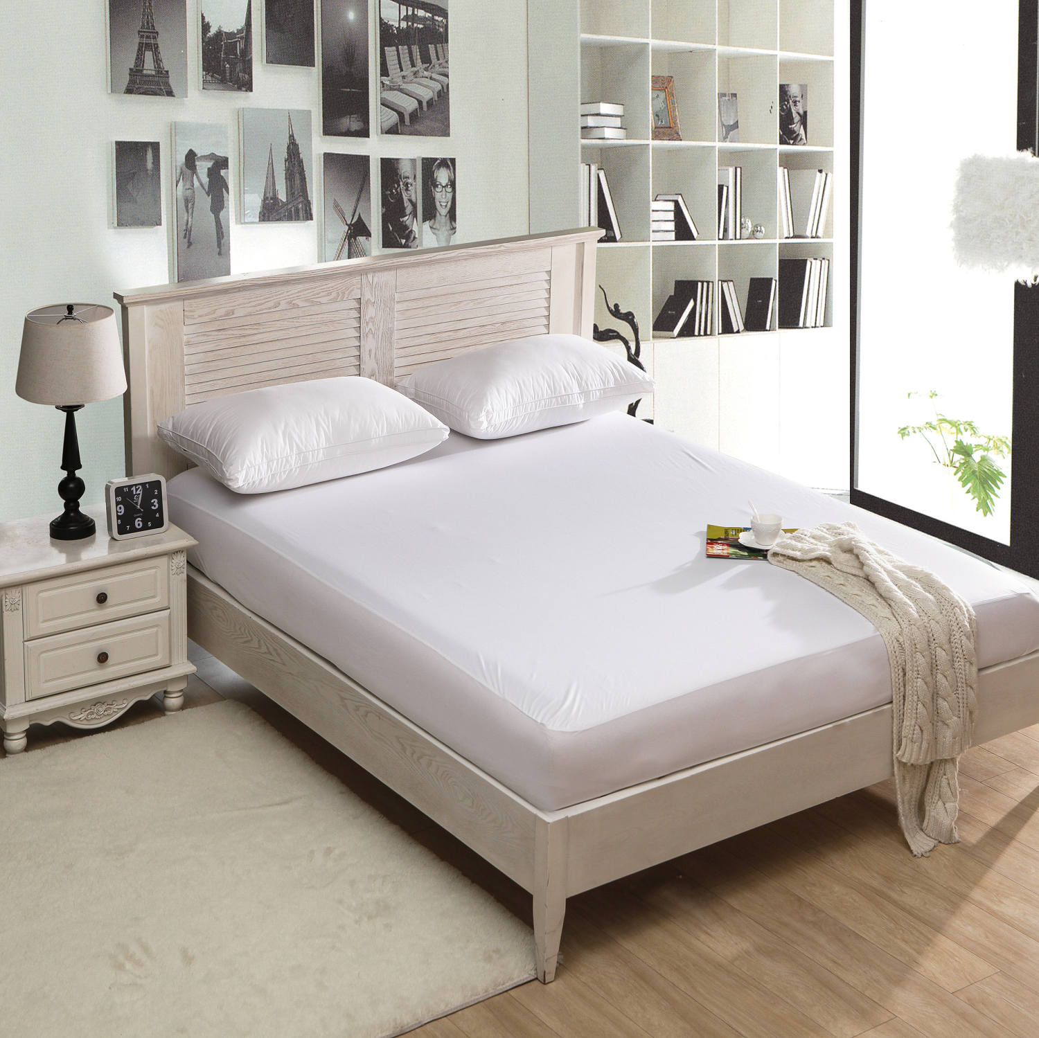 Knitted fabric Terry Polyester Waterproof Mattress Protector Cover bed cover