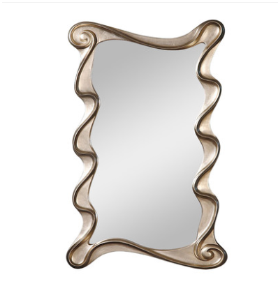 European-style irregular wave landing full-length mirror hanging on the wall mirror