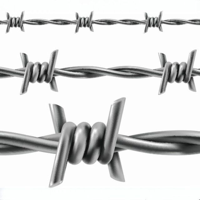 Barbed wire fence