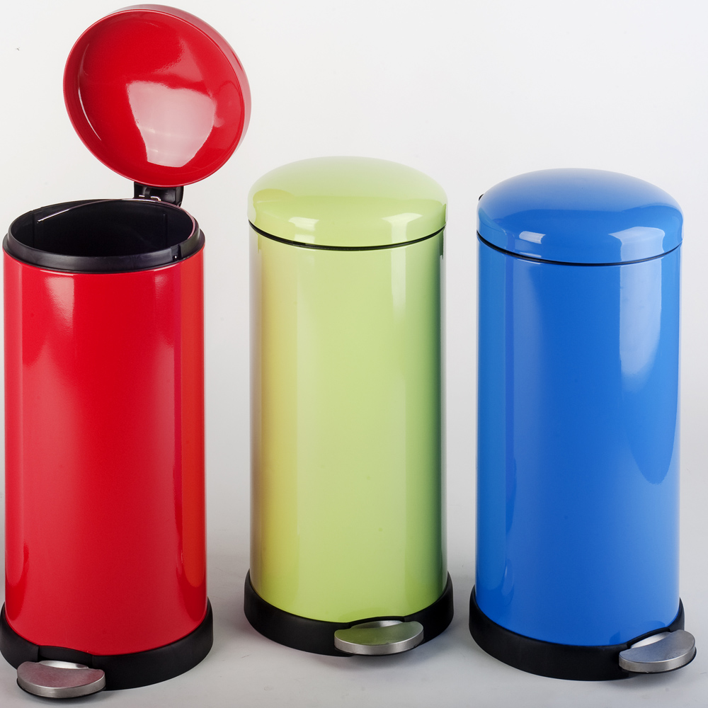 Silent close 3L/5L/12L/20L/27L/30L/42L cylindrical stainless steel foot pedal trash bin SW6815A