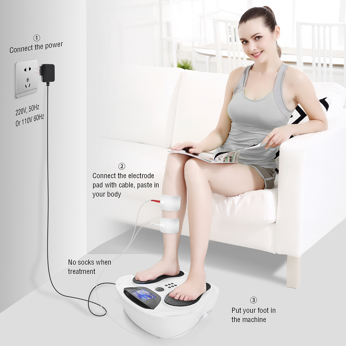 TENS EMS Therapy Technology Other Massager Products Foot Massager with Colorful LCD screen