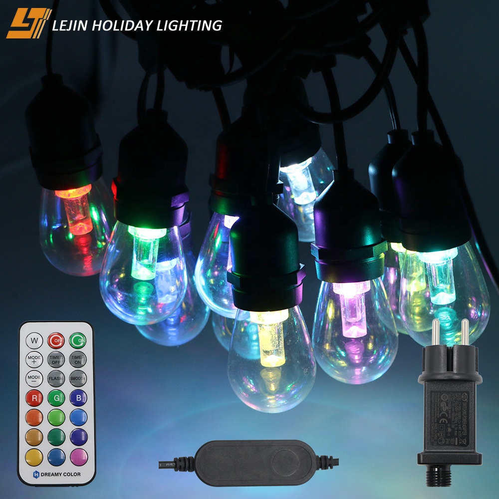 7.61M 10LED outdoor waterproof garden patio wedding decoration remote control S14 LED festoon lights