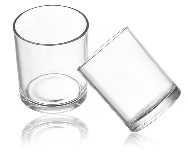 Glass candle cup Transparent glass candlestick container