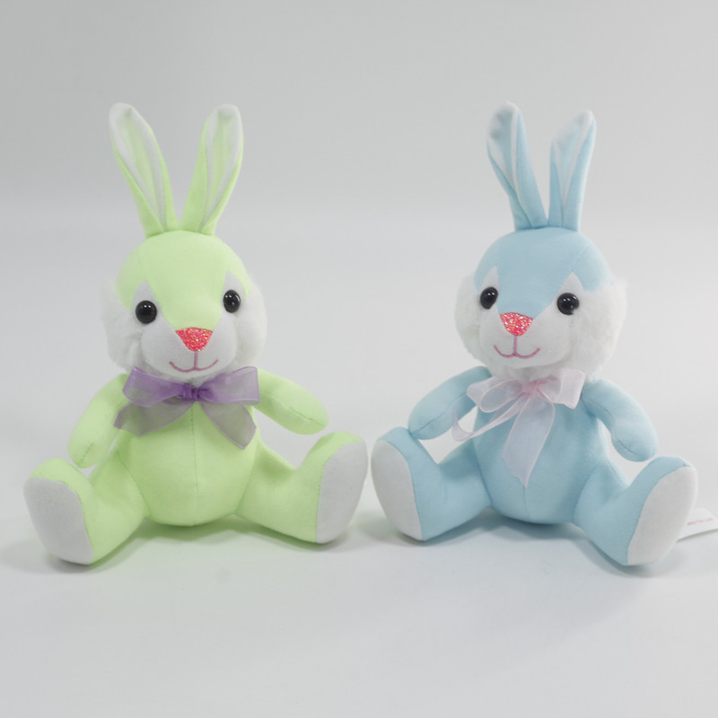 plush rabbit with silk ribbon