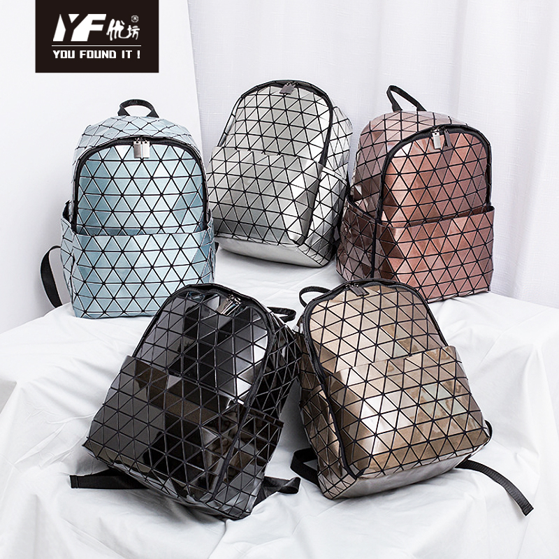 Latest geometric backpack diamond lattice travel bag waterproof backpack for school