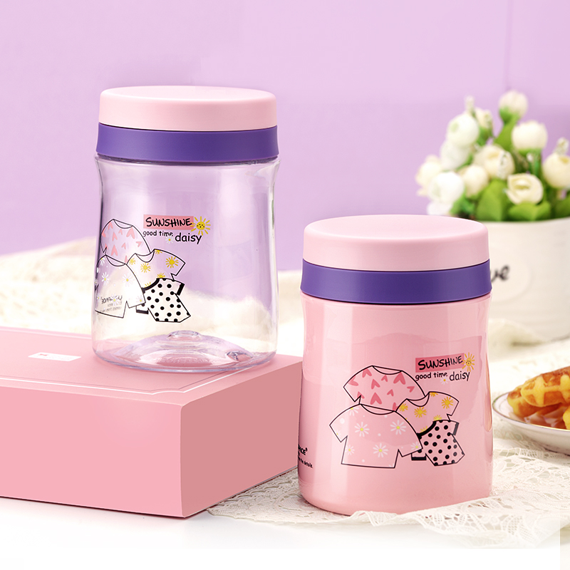 UZSPACE Braised Beaker Set Plastic tritan &Stainless steel water bottles for daily storage