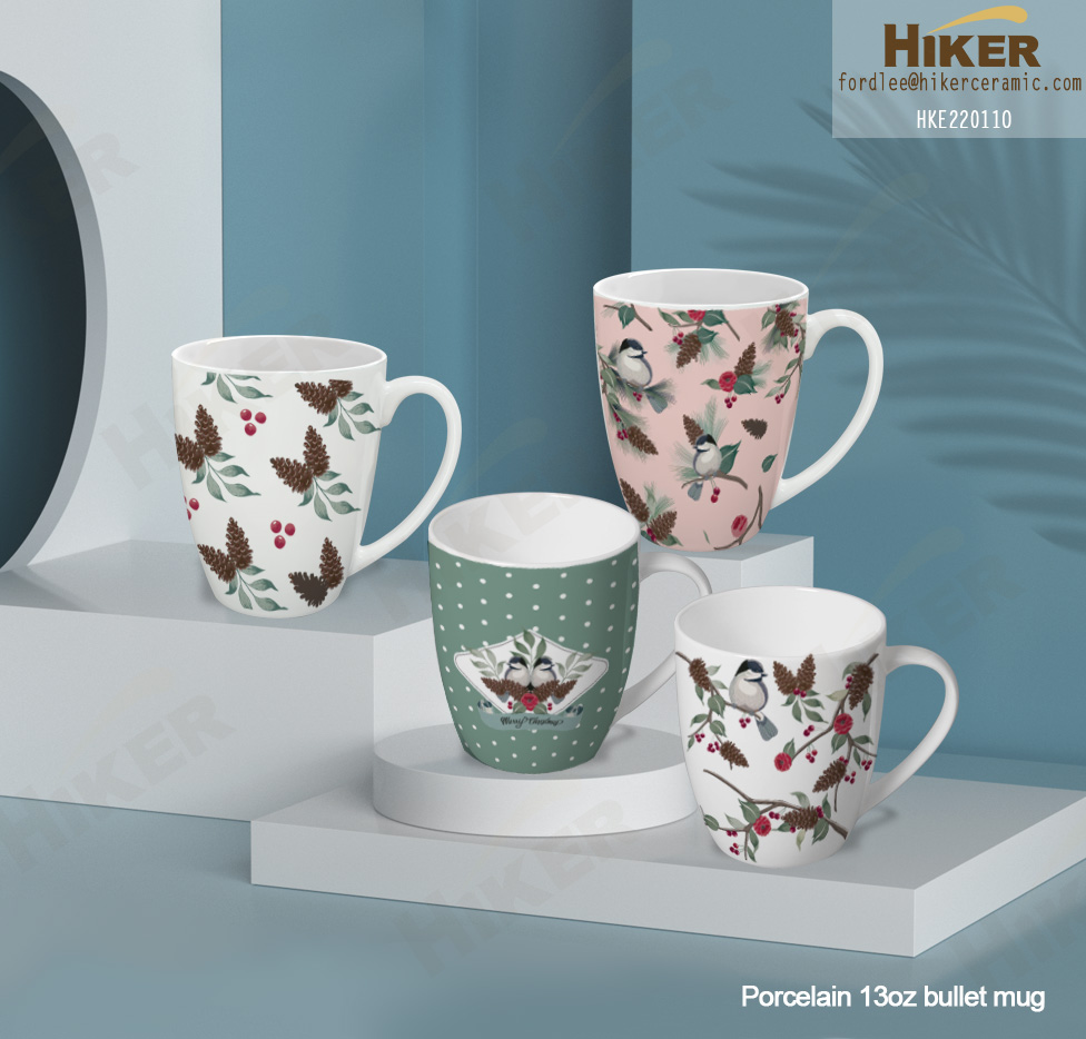 13oz porcelain bullet mug seasonal mug