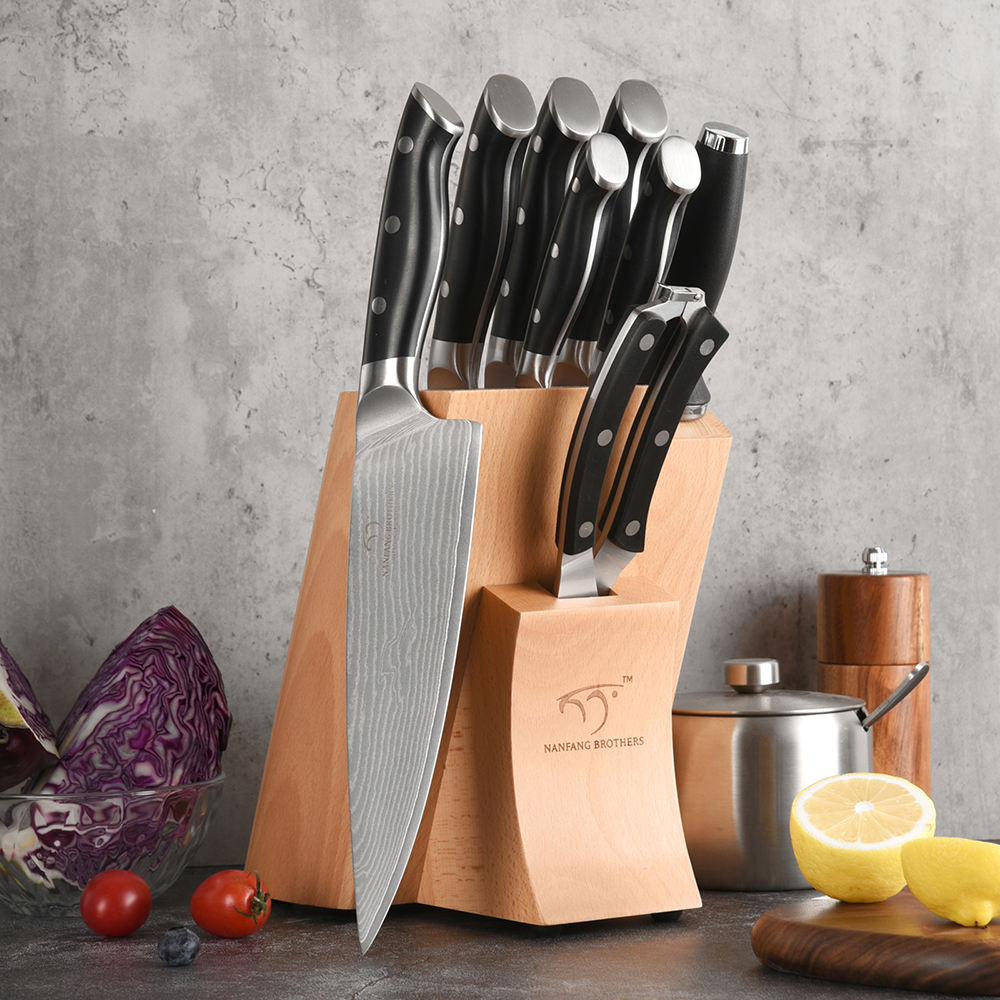 9 Pcs Kitchen Knife Set,Damascus Steel