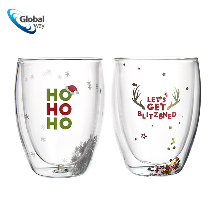 Christmas double glass cup Christmas cup Christmas Christmas Christmas Christmas Christmas Christmas