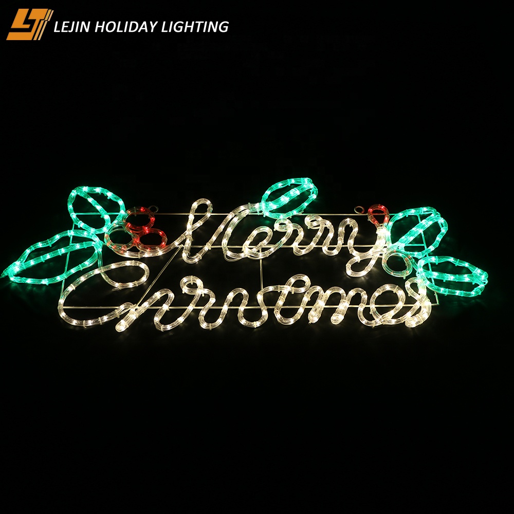 2D Merry Christmas lighted sign outdoor motif light Christmas