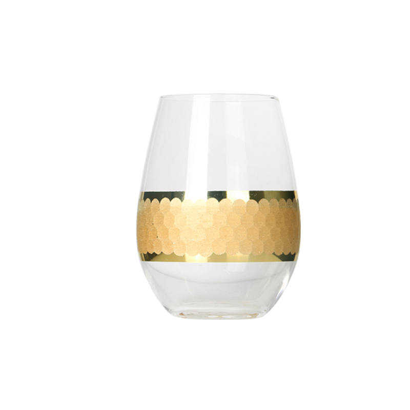 China Machine Blown Stemless Luxury Wine Glass Crystal Clear Globet Clear Glasses
