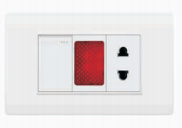 1 gang 1 way switch+Indicator light +1gang universal socket without grounding