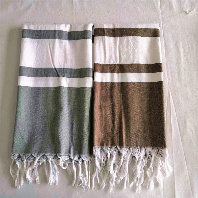 stripe beach towel with tassel