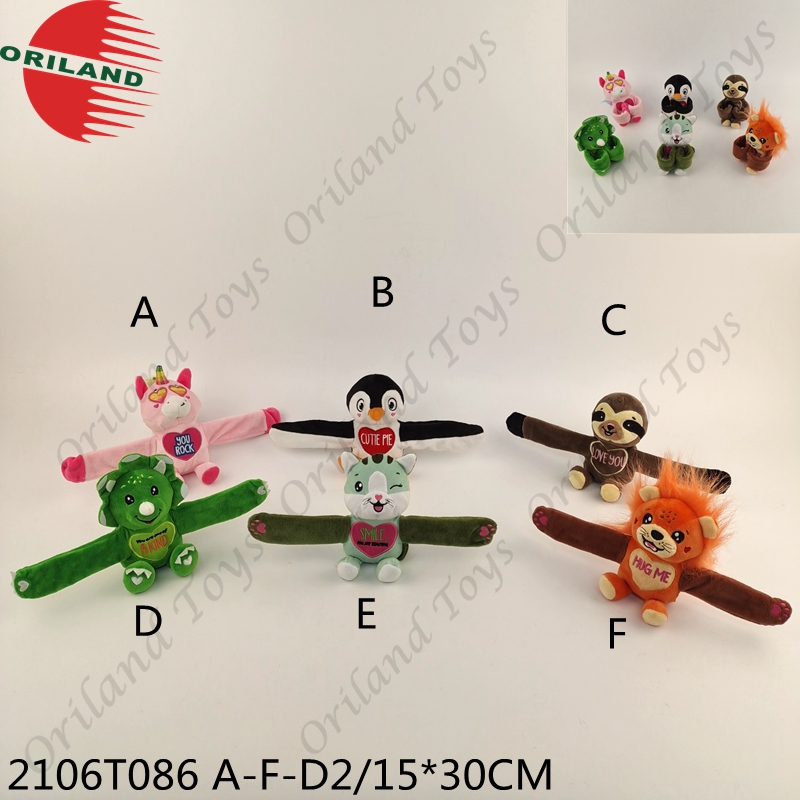 Plush slap wrap bracelet toy stuffed plush animal toys good quality soft toys