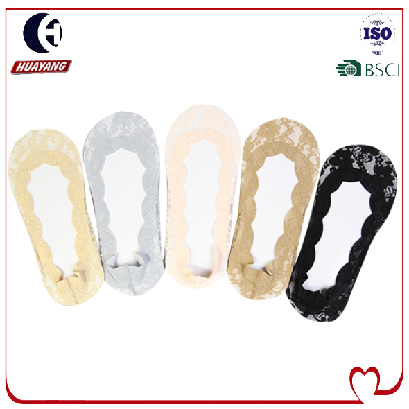 Fashionable summer solid color no show non slip invisible short socks