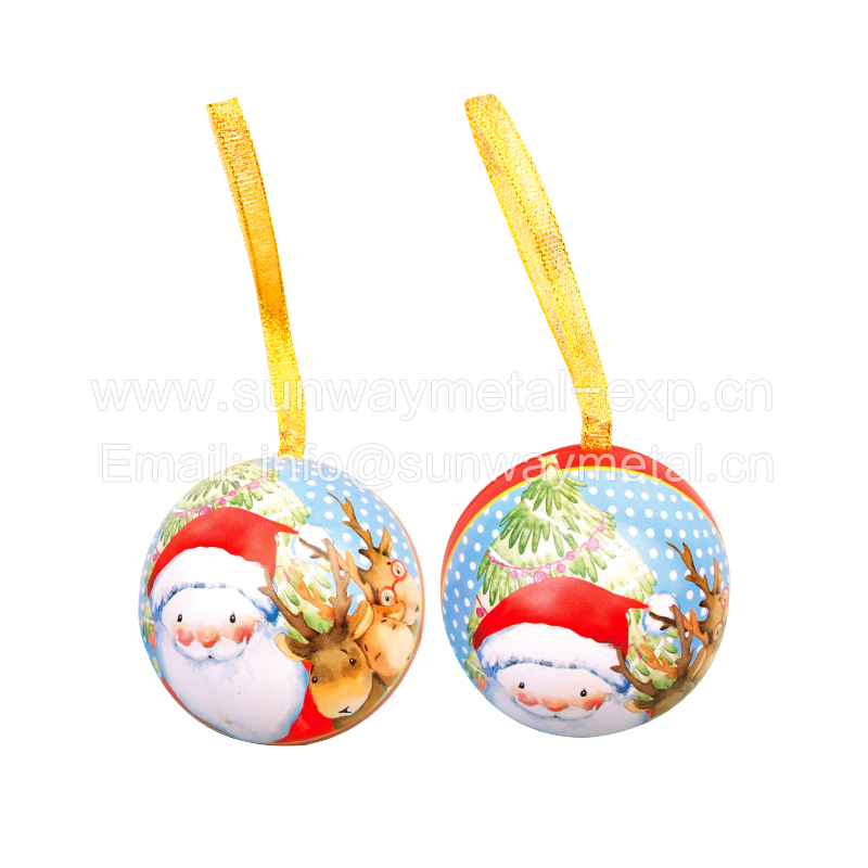 Christmas tree decoration tin box