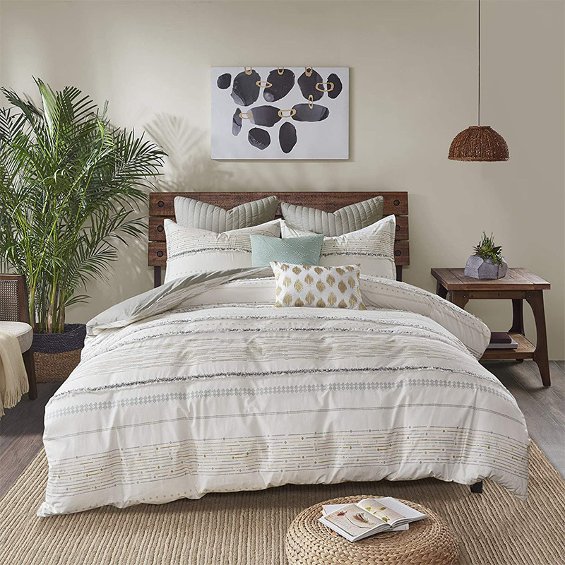 Chenille tufted jacquard four pieces set
