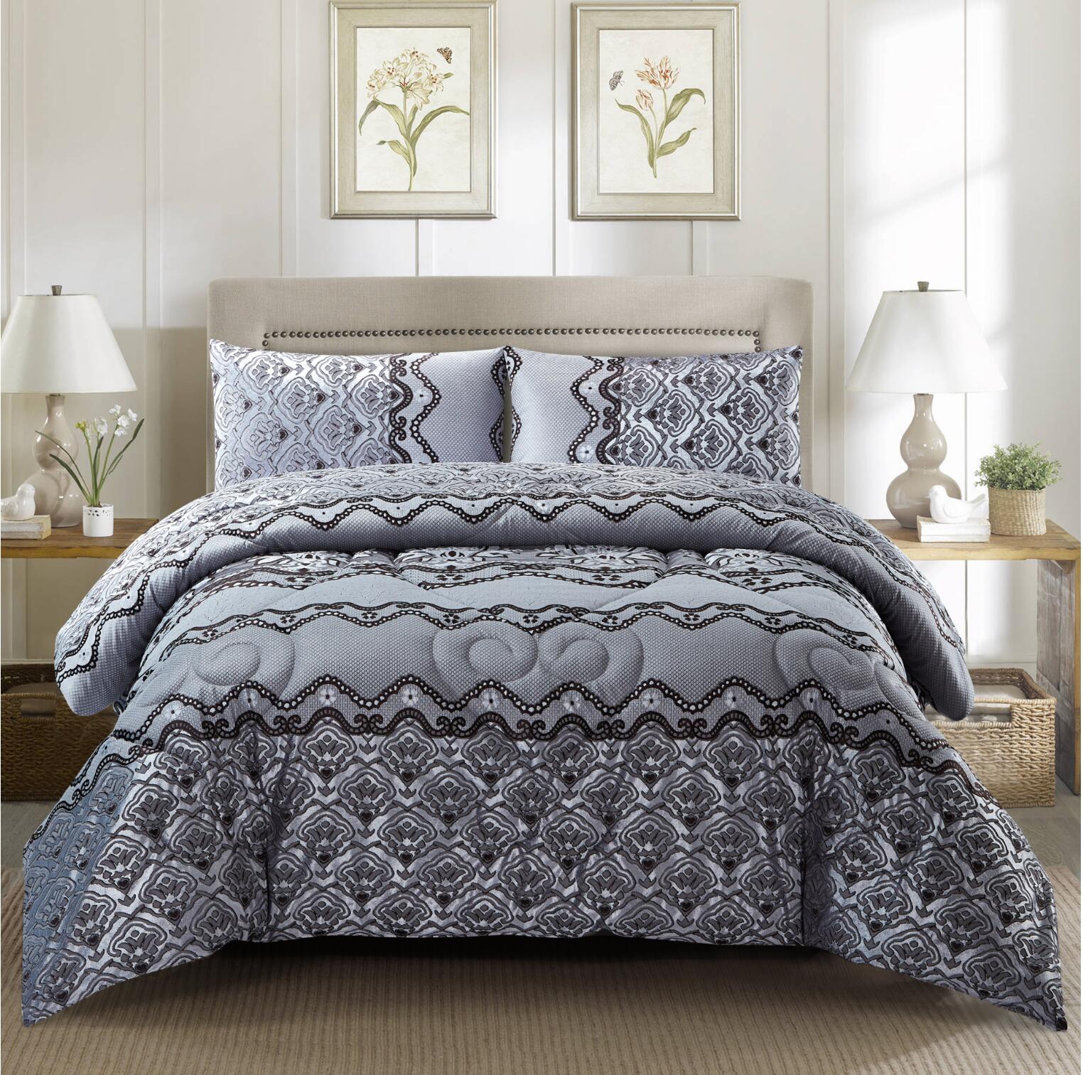 100% polyester chenille jacquard comforter set