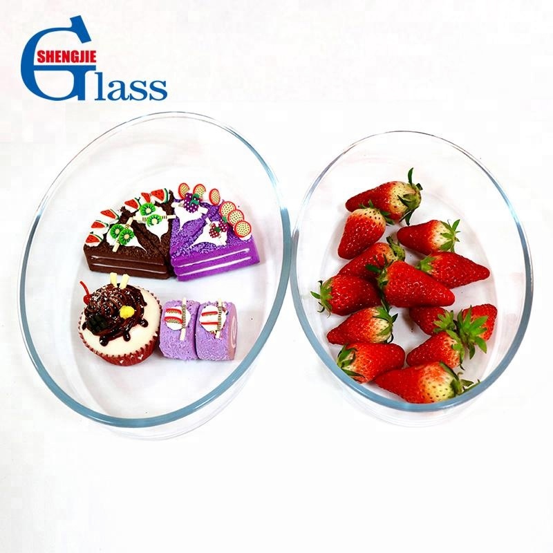 New Design Oval Glass Microwave Cake Baking Pan