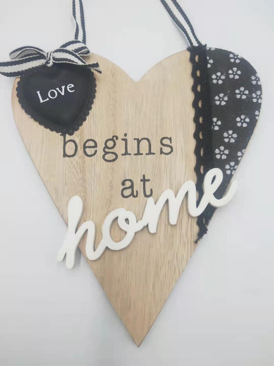 Heart-shaped wooden decoration
