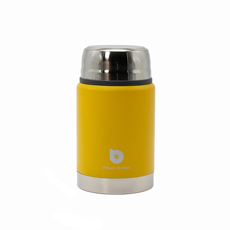 Stainless Steel Wide Mouth Food Jar Thermos Vacuum Food Flask Lunch Container 500 ml 17 oz Yellow