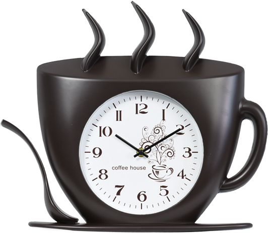 Wall clock; quartz clock; best sale; Kitchen clock; teacup; gift; creative clock;Arabic number; coffee