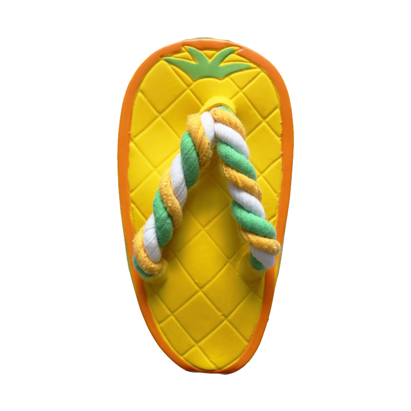 11cm latex pineapple slipper BB whistle Pet Toys