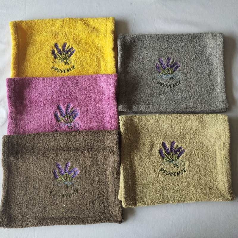 Lavender embroidered terry towel 100% cotton