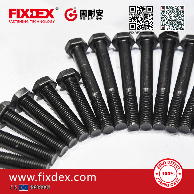 Carbon Steel 8.8 Hex Head Bolt DIN 933 Steel Full Thread Hexagon Bolt Black Oxide Hex Bolt