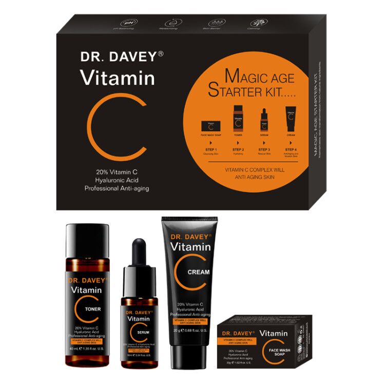 DR.DAVEY Vitamin c set(soap+toner+serum+face cream)