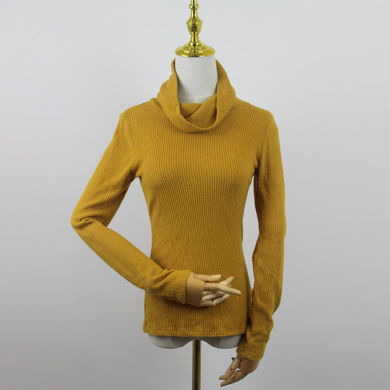 Ribbed Cowl Neck Long Sleeve Top