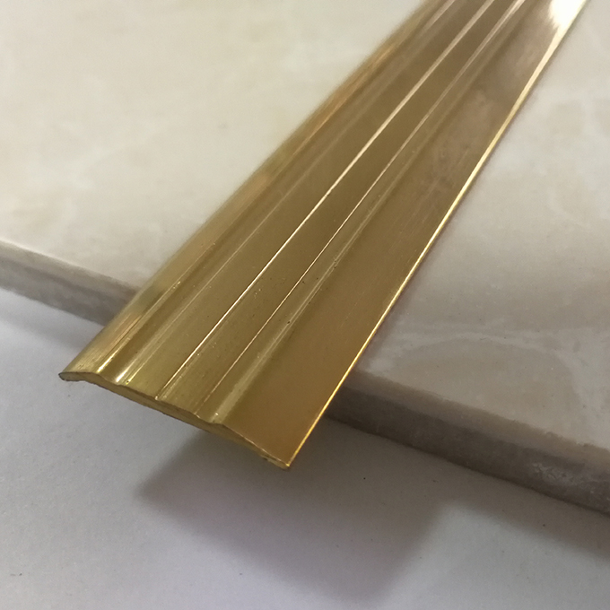 Brass tile to carpet top T profile