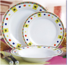 18pcs White Dinner Set Porcelain Round